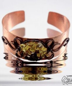 Réservé : Bracelet Manchette Carmel - arbre de vie avec citrine – Image 3