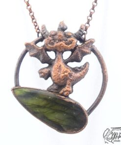 pendentif auberone dragounet et labradorite