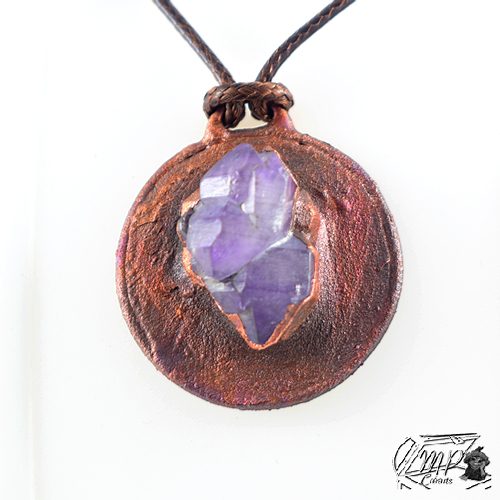 pendentif sverre cuivre et amethyste