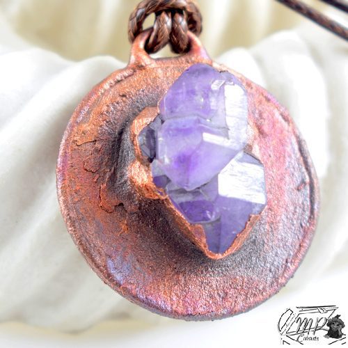 Pendentif Sverre - améthyste et cuivre – Image 2