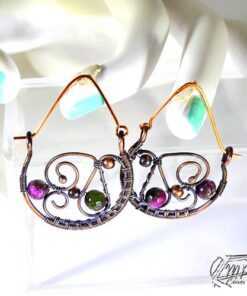 Boucles d'oreille Essaim - cuivre et kunzite – Image 7