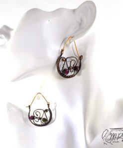 Boucles d'oreille Essaim - cuivre et kunzite – Image 6