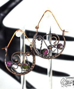 Boucles d'oreille Essaim - cuivre et kunzite – Image 5