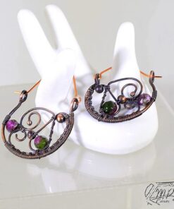 Boucles d'oreille Essaim - cuivre et kunzite – Image 3