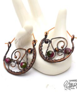 Boucles d'oreille Essaim - cuivre et kunzite – Image 2