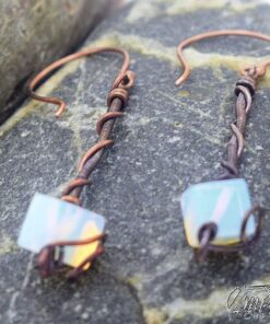 Boucles d'oreille Goba - cuivre et opalite – Image 5