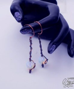 Boucles d'oreille Goba - cuivre et opalite – Image 4