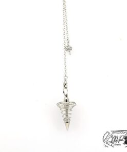 pendule cône argenté