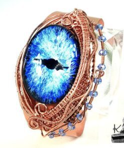 Réservé : Bracelet manchette "oeil de dragon" Oarf - cuivre – Image 5
