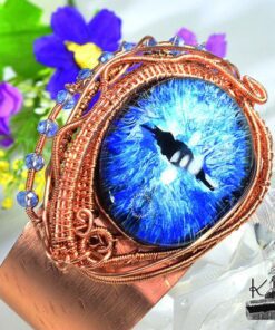 Réservé : Bracelet manchette "oeil de dragon" Oarf - cuivre – Image 2