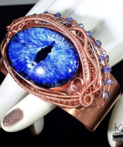 Bracelet manchette oeil de dragon oarf en cuivre