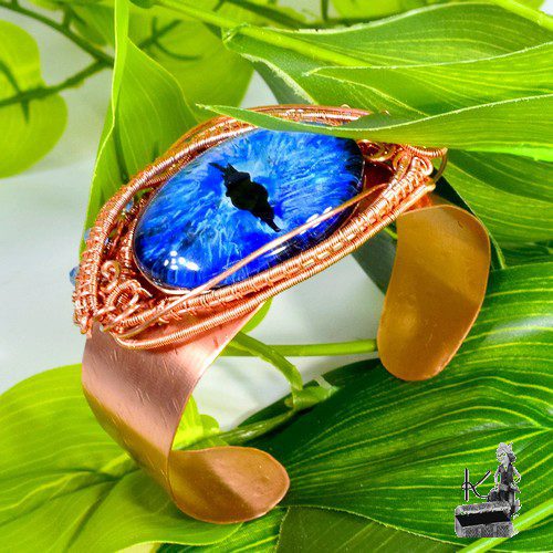 Réservé : Bracelet manchette "oeil de dragon" Oarf - cuivre – Image 7