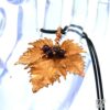 pendentif gamay feuille de vigne cuivrée et grenat