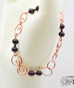bracelet dichael en cuivre et grenat