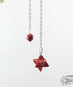 pendule merkaba en jaspe rouge