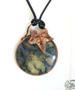 Pendentif Haley - agate mousse et cuivre – Image 5