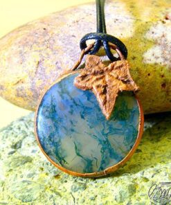 Pendentif Haley - agate mousse et cuivre – Image 4