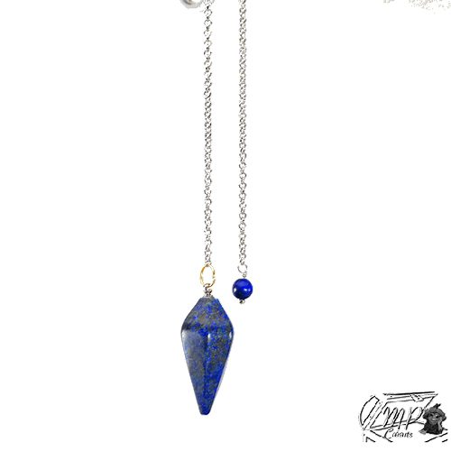 Pendule hexagonal pour radiesthésie en lapis lazuli