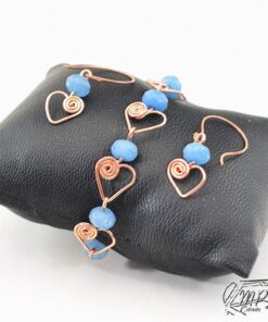 Parure Pharasim - bracelet et boucles d'oreille cuivre et aigue-marine – Image 6