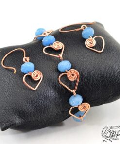 Parure Pharasim - bracelet et boucles d'oreille cuivre et aigue-marine – Image 5
