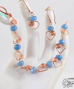 parure pharasim cuivre et aigue-marine