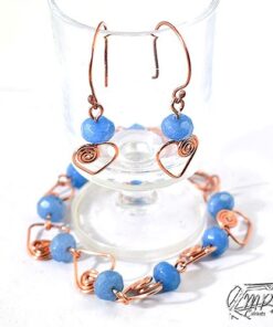 Parure Pharasim - bracelet et boucles d'oreille cuivre et aigue-marine – Image 4