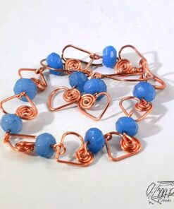 Parure Pharasim - bracelet et boucles d'oreille cuivre et aigue-marine – Image 3