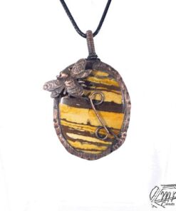 Pendentif Maya - jaspe zèbre serti cuivre – Image 7