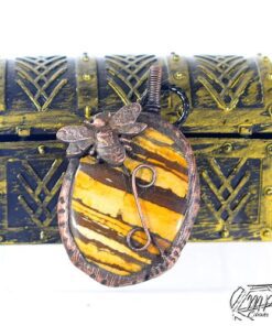 Pendentif Maya - jaspe zèbre serti cuivre – Image 6