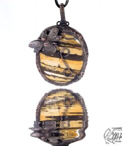 Pendentif Maya - jaspe zèbre serti cuivre – Image 5