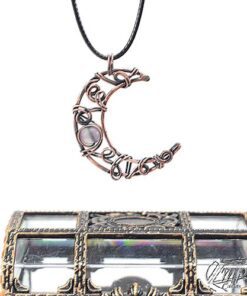 pendentif ruis demie lune en cuivre avec fluorite