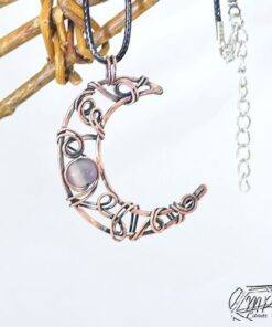 Pendentif Ruis - lune en cuivre avec fluorite – Image 6
