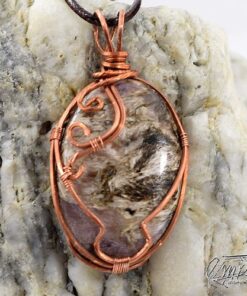 Pendentif Cleon - charoite cuivre wire wrapped – Image 3