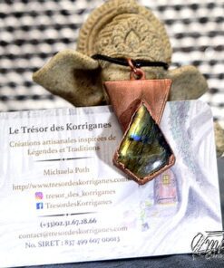 Pendentif Jeyne - cuivre et labradorite – Image 2