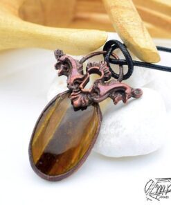 Pendentif Thandie - oeil de tigre cuivré – Image 3