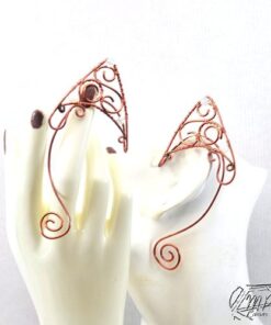 Bijoux d'oreille elfique ( la paire ) - cuivre et opalite – Image 6