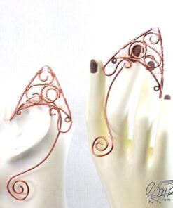 Bijoux d'oreille elfique ( la paire ) - cuivre et opalite – Image 5
