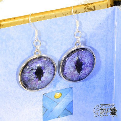 Réservées : Boucles d'oreille Fuchur - oeil de dragon – Image 2