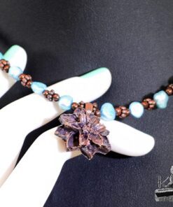 Collier Giesi - fleur en cuivre avec perles d'eau douce – Image 6