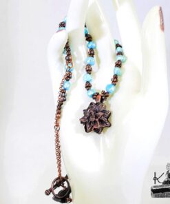 Collier Giesi - fleur en cuivre avec perles d'eau douce – Image 5