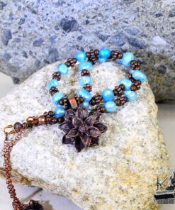 Collier Giesi - fleur en cuivre avec perles d'eau douce – Image 4