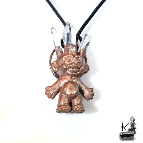 pendentif gillou avec diamants d'herkimer