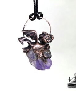 Pendentif Loschy - dragounet sur améthyste – Image 2