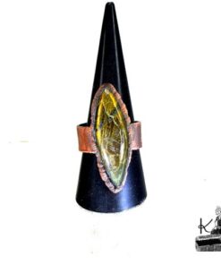 Bague ajustable Echna - cuivre et labradorite – Image 7