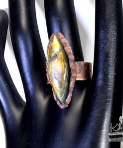 Bague ajustable Echna - cuivre et labradorite – Image 5