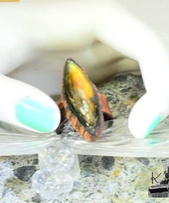 Bague ajustable Echna - cuivre et labradorite – Image 3