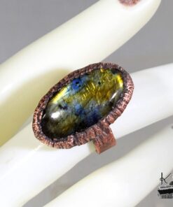 Bague ajustable Nollaig avec labradorite
