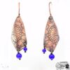 boucles d'oreille chesed en cuivre gravé avec perles en améthyste