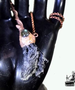 Collier "Balai de sorcière" Megane - cyanite noire et labradorite – Image 6