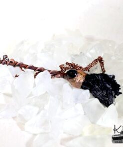 Collier "Balai de sorcière" Megane - cyanite noire et labradorite – Image 7